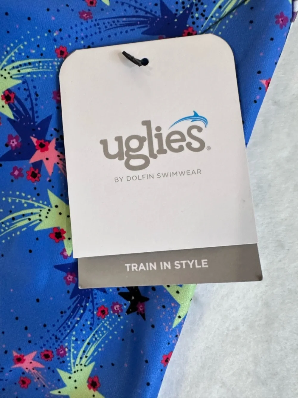 Girls' Blue Star Print One-Piece Uglies Swimsuit